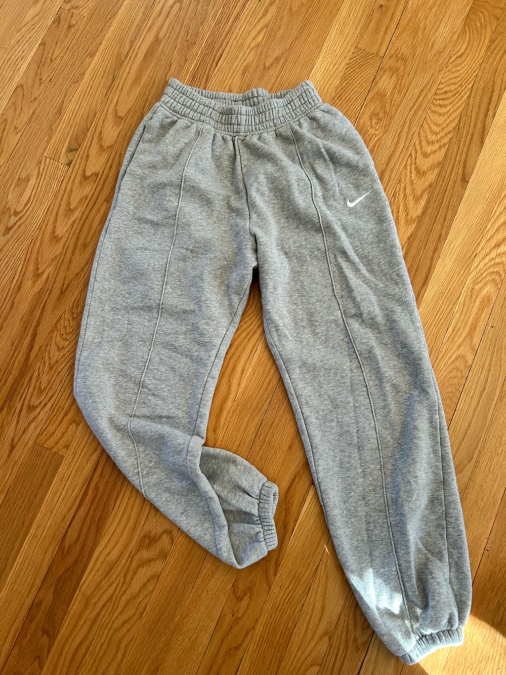 Nike Kids Gray Sweatpants with White Swoosh